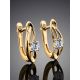 Refined Golden Earrings With Diamonds, image , picture 2