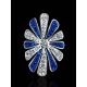 Silver Floral Pendant With Blue And White Crystals The Eclat, image , picture 2