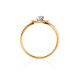 Golden Ring With White Diamond Centerpiece, Ring Size: 6.5 / 17, image , picture 3