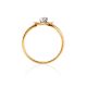 Golden Ring With White Diamond Centerpiece, Ring Size: 6.5 / 17, image , picture 3