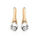 Golden Latch Back Earrings With Diamonds, image , picture 3