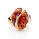 Cognac Amber Ring In Gold, Ring Size: 9.5 / 19.5, image , picture 3