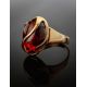 Cognac Amber Ring In Gold, Ring Size: 8 / 18, image , picture 2
