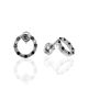 Round Silver Studs With Black And White Crystals The Aurora, image 