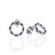 Round Silver Studs With Two Toned Crystals The Aurora, image 