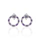 Round Silver Studs With Two Toned Crystals The Aurora, image , picture 3