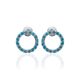 Round Silver Studs With Light Blue Crystals The Aurora, image , picture 4
