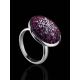 Round Silver Ring With Purple Crystals The Eclat, Ring Size: 11 / 20.5, image , picture 2