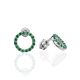 Round Green Crystal Silver Studs The Aurora, image 