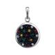 Round Silver Pendant With Multicolor Crystals The Eclat, image 