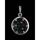 Round Silver Pendant With Multicolor Crystals The Eclat, image , picture 2