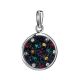 Round Silver Pendant With Multicolor Crystals The Eclat, image , picture 3