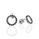 Round Black Crystal Studs The Aurora, image 