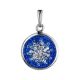 Round Silver Pendant With Blue Crystals The Eclat, image 