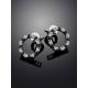 Round Silver Studs With Black And White Crystals The Aurora, image , picture 2