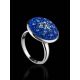 Round Silver Ring With Blue Crystals The Eclat, Ring Size: 8.5 / 18.5, image , picture 2