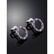 Round Silver Studs With Two Toned Crystals The Aurora, image , picture 2