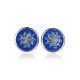 Round Silver Earrings With Blue Crystals The Eclat, image , picture 3
