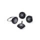 Round Sterling Silver Earrings With Black And White Crystals The Eclat, image , picture 4