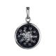 Round Silver Pendant With Black And White Crystals The Eclat, image 