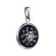 Round Silver Pendant With Black And White Crystals The Eclat, image , picture 3