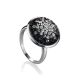 Silver Ring With Black And White Crystals The Eclat, Ring Size: 8 / 18, image 