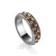 Sterling Silver Ring With Brown Crystals The Eclat, Ring Size: 6 / 16.5, image 