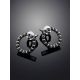 Round Black Crystal Studs The Aurora, image , picture 2