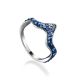 Sterling Silver Ring With Blue Crystals The Jungle, Ring Size: 8 / 18, image 