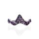 Curvy Silver Ring With Purple Crystals The Jungle, Ring Size: 8 / 18, image , picture 3