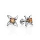 Sterling Silver Studs With Champagne Crystals The Aurora, image 