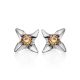 Sterling Silver Studs With Champagne Crystals The Aurora, image , picture 3