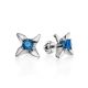 Deep Blue Crystal Studs In Sterling Silver The Aurora, image 