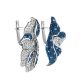 Blue And White Crystal Floral Earrings The Jungle, image , picture 4