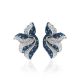 Blue And White Crystal Floral Earrings The Jungle, image 