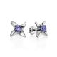 Silver Studs With Violet Crystals The Aurora, image 