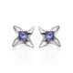 Silver Studs With Violet Crystals The Aurora, image , picture 3
