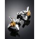 Sterling Silver Studs With Champagne Crystals The Aurora, image , picture 2