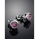 Round Pink Crystal Studs In Sterling Silver The Aurora, image , picture 2