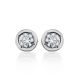 Round Silver Studs With White Crystals The Aurora, image , picture 4