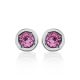 Round Pink Crystal Studs In Sterling Silver The Aurora, image , picture 3