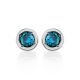 Round Light Blue Crystal Studs In Sterling Silver The Aurora, image , picture 3
