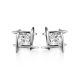 Silver Studs With White Crystals The Aurora, image , picture 4