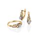 Golden Ring With Floral Diamond Centerpiece, Ring Size: 8.5 / 18.5, image , picture 4