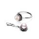Cute Silver Ring With Mauve Colored Cultured Pearl The Serene, Ring Size: 12 / 21.5, image , picture 5