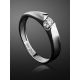 White Gold Ring With Solitaire Diamond, Ring Size: 6.5 / 17, image , picture 2