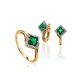 Emerald Golden Ring With Diamonds The Oasis, Ring Size: 6.5 / 17, image , picture 5