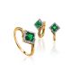 Emerald Golden Earrings With Diamonds The Oasis, image , picture 3