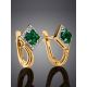 Emerald Golden Earrings With Diamonds The Oasis, image , picture 2