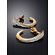 Diamond Encrusted Golden Earrings, image , picture 2